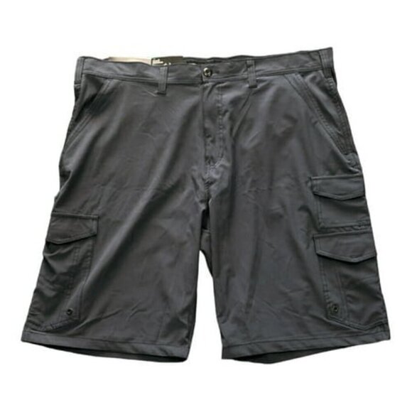 IRON CO Mens polyester blend 4 Way Stretch Hybrid Cargo Shorts Greystone NEW 34 - Picture 4 of 5